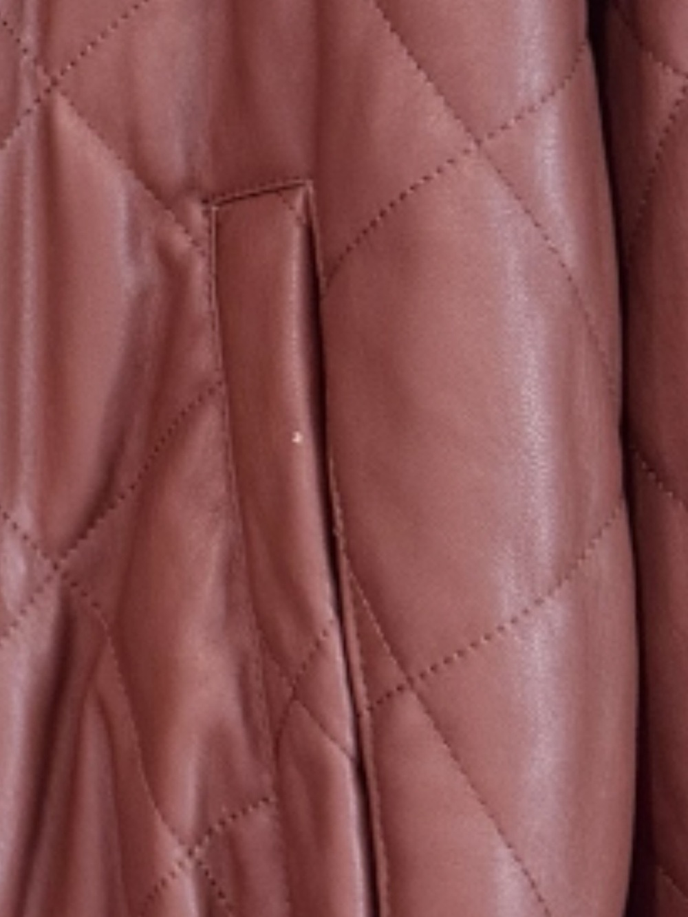 Forever 21 Brown Quilted Faux Leather Bomber Jacket with Sherpa Collar Size Larg - Picture 9 of 9